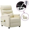 Topdeal Fauteuil Inclinable électrique De Massage Crème Similicuir FF3073678_FR