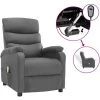 Topdeal Fauteuil Inclinable électrique De Massage Gris Clair Tissu FF3073694_FR -Pas Cher Fauteuil Magasin 60046943 1