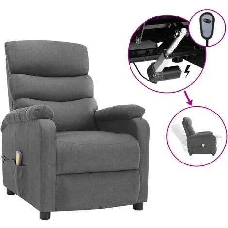 Topdeal Fauteuil Inclinable électrique De Massage Gris Clair Tissu FF3073694_FR 3 Topdeal Fauteuil Inclinable électrique De Massage Gris Clair Tissu FF3073694_FR