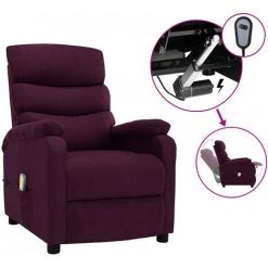 Topdeal Fauteuil Inclinable électrique De Massage Violet Tissu FF3073701_FR