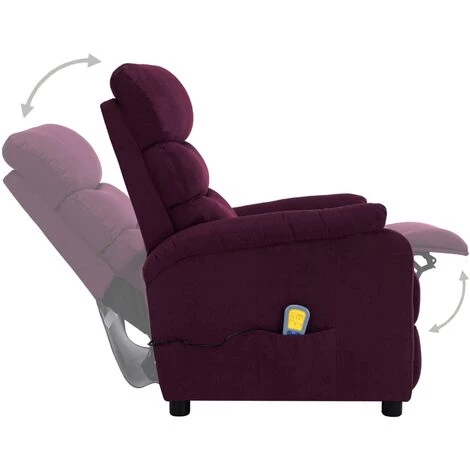Topdeal Fauteuil Inclinable électrique De Massage Violet Tissu FF3073701_FR 5 Topdeal Fauteuil Inclinable électrique De Massage Violet Tissu FF3073701_FR – Image 3