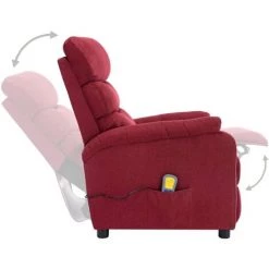Topdeal Fauteuil Inclinable électrique De Massage Rouge Bordeaux Tissu FF3073697_FR 10 Topdeal Fauteuil Inclinable électrique De Massage Rouge Bordeaux Tissu FF3073697_FR -Pas Cher Fauteuil Magasin 60046949 4