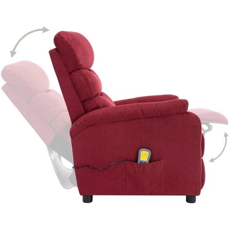 Topdeal Fauteuil Inclinable électrique De Massage Rouge Bordeaux Tissu FF3073697_FR 6 Topdeal Fauteuil Inclinable électrique De Massage Rouge Bordeaux Tissu FF3073697_FR – Image 4
