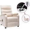 Topdeal Fauteuil Inclinable électrique De Massage Crème Tissu FF3073703_FR -Pas Cher Fauteuil Magasin 60046957 1