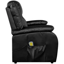 Topdeal Fauteuil électrique De Massage Noir Similicuir FF3073712_FR -Pas Cher Fauteuil Magasin 60046960 3