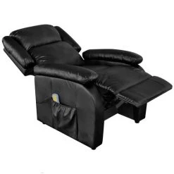 Topdeal Fauteuil électrique De Massage Noir Similicuir FF3073712_FR -Pas Cher Fauteuil Magasin 60046960 4