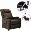 Topdeal Fauteuil De Massage Inclinable électrique Marron Similicuir FF3073797_FR