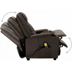 Topdeal Fauteuil De Massage Inclinable électrique Marron Similicuir FF3073797_FR -Pas Cher Fauteuil Magasin 60046994 4