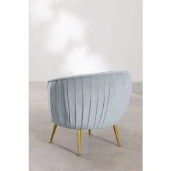 Fauteuil En Velours Alima SKLUM Velours - Fer Bleu Niagara - Bleu Niagara -Pas Cher Fauteuil Magasin 60079456 5