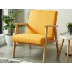 VENTE-UNIQUE.COM Fauteuil En Tissu FLUME - Jaune Moutarde - Jaune Moutarde