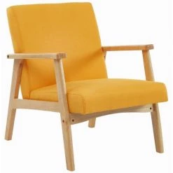 VENTE-UNIQUE.COM Fauteuil En Tissu FLUME - Jaune Moutarde - Jaune Moutarde -Pas Cher Fauteuil Magasin 60088398 3