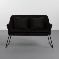 Sofa Velvet 124x77x79.5 Cm Thinia Home - Le Noir 8 Sofa Velvet 124x77x79.5 Cm Thinia Home - Le Noir -Pas Cher Fauteuil Magasin 60089603 2