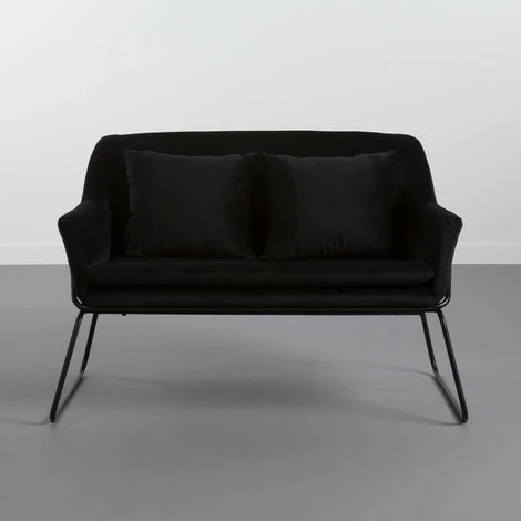 Sofa Velvet 124x77x79.5 Cm Thinia Home - Le Noir 4 Sofa Velvet 124x77x79.5 Cm Thinia Home - Le Noir – Image 2