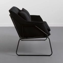 Sofa Velvet 124x77x79.5 Cm Thinia Home - Le Noir 9 Sofa Velvet 124x77x79.5 Cm Thinia Home - Le Noir -Pas Cher Fauteuil Magasin 60089603 3