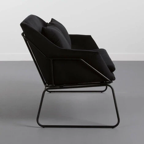 Sofa Velvet 124x77x79.5 Cm Thinia Home - Le Noir 5 Sofa Velvet 124x77x79.5 Cm Thinia Home - Le Noir – Image 3