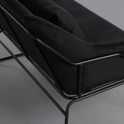 Sofa Velvet 124x77x79.5 Cm Thinia Home - Le Noir 10 Sofa Velvet 124x77x79.5 Cm Thinia Home - Le Noir -Pas Cher Fauteuil Magasin 60089603 4