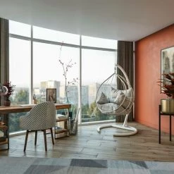 COTECOSY Fauteuil Suspendu Simple Assilem L100xH179cm Métal Et Tissu Blanc - Blanc 11 COTECOSY Fauteuil Suspendu Simple Assilem L100xH179cm Métal Et Tissu Blanc - Blanc -Pas Cher Fauteuil Magasin 60093489 5