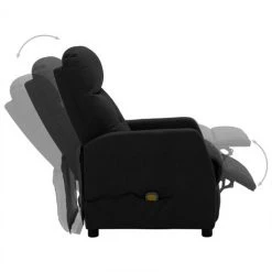 FIMEI Fauteuil Inclinable De Massage Noir Tissu -Pas Cher Fauteuil Magasin 60100053 3