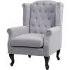 DéCOSHOP26 Fauteuil Chesterfield Fauteuil Relaxation Fauteuil Club Tissu/textile Gris - Gris -Pas Cher Fauteuil Magasin 60139533 1