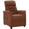 LITZEE Fauteuil Inclinable De Massage Marron Similicuir Daim # -Pas Cher Fauteuil Magasin 60165320 1