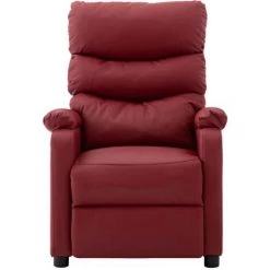 LITZEE Fauteuil De Massage Inclinable Rouge Bordeaux Similicuir # 9 LITZEE Fauteuil De Massage Inclinable Rouge Bordeaux Similicuir # -Pas Cher Fauteuil Magasin 60165329 3