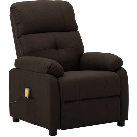 LITZEE Fauteuil De Massage Marron Foncé Tissu # 3 LITZEE Fauteuil De Massage Marron Foncé Tissu #