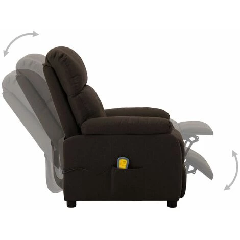 LITZEE Fauteuil De Massage Marron Foncé Tissu # 4 LITZEE Fauteuil De Massage Marron Foncé Tissu # – Image 2