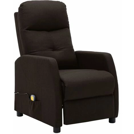 LITZEE Fauteuil Inclinable De Massage Marron Foncé Tissu # 5 LITZEE Fauteuil Inclinable De Massage Marron Foncé Tissu # â Image 3