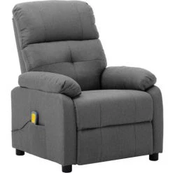 LITZEE Fauteuil De Massage Gris Clair Tissu #