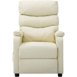 LITZEE Fauteuil De Massage Inclinable Crème Similicuir # 9 LITZEE Fauteuil De Massage Inclinable Crème Similicuir # -Pas Cher Fauteuil Magasin 60166716 3