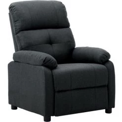 LITZEE Fauteuil Inclinable Gris Foncé Tissu #