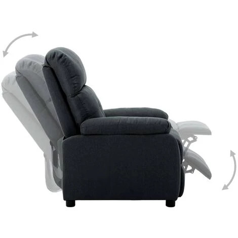 LITZEE Fauteuil Inclinable Gris Foncé Tissu # 4 LITZEE Fauteuil Inclinable Gris Foncé Tissu # – Image 2
