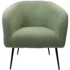HSM COLLECTION Fauteuil - 77x68x83 - Vert / Noir - Tissu Bouclé - Vert/Noir