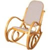 DéCOSHOP26 Fauteuil à Bascule Rocking Chair En Bois Clair Assise En Tissu Beige - Beige -Pas Cher Fauteuil Magasin 60243531 1