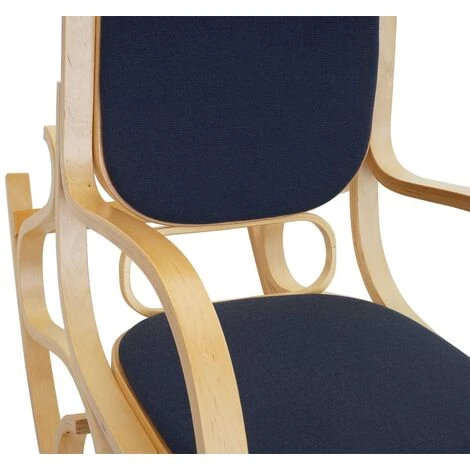 DéCOSHOP26 Fauteuil à Bascule Rocking Chair En Bois Clair Assise En Tissu Gris Anthracite - Gris 6 DéCOSHOP26 Fauteuil à Bascule Rocking Chair En Bois Clair Assise En Tissu Gris Anthracite - Gris – Image 4