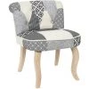THE HOME DECO FACTORY Fauteuil Patchwork Eleonor Gris - Gris -Pas Cher Fauteuil Magasin 60282957 1