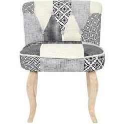 THE HOME DECO FACTORY Fauteuil Patchwork Eleonor Gris - Gris 8 THE HOME DECO FACTORY Fauteuil Patchwork Eleonor Gris - Gris -Pas Cher Fauteuil Magasin 60282957 3