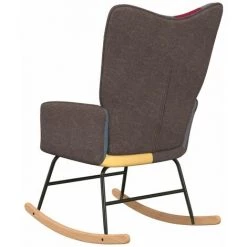 INLIFE Chaise à Bascule Patchwork Tissu 11 INLIFE Chaise à Bascule Patchwork Tissu -Pas Cher Fauteuil Magasin 60302941 5