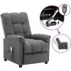 INLIFE Fauteuil De Massage Inclinable électrique Gris Clair Tissu