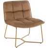 LES TENDANCES Fauteuil Métal Textile Marron Clair Dodi
