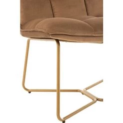 LES TENDANCES Fauteuil Métal Textile Marron Clair Dodi -Pas Cher Fauteuil Magasin 60348899 4