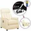 YOUTHUP Fauteuil Releveur Inclinable De Massage Crème Similicuir - Crème