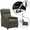 YOUTHUP Fauteuil Releveur Inclinable De Massage Gris Similicuir - Gris
