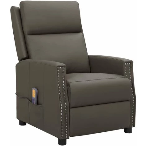 YOUTHUP Fauteuil Releveur Inclinable De Massage Gris Similicuir - Gris 4 YOUTHUP Fauteuil Releveur Inclinable De Massage Gris Similicuir - Gris – Image 2