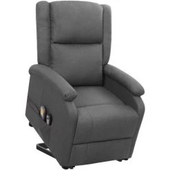 YOUTHUP Fauteuil Releveur Inclinable De Massage Gris Foncé Tissu - Gris -Pas Cher Fauteuil Magasin 60366084 4