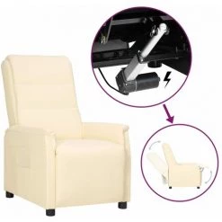 YOUTHUP Fauteuil Releveur Inclinable Crème Similicuir - Crème