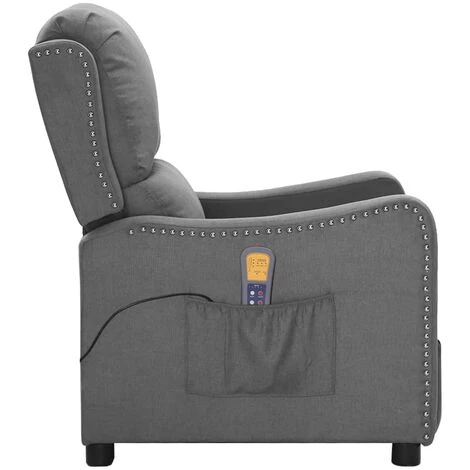 YOUTHUP Fauteuil Releveur Inclinable De Massage Gris Clair Tissu - Gris 6 YOUTHUP Fauteuil Releveur Inclinable De Massage Gris Clair Tissu - Gris – Image 4