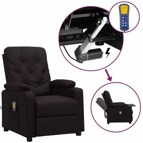 YOUTHUP Fauteuil Releveur Inclinable De Massage Noir Similicuir - Noir 3 YOUTHUP Fauteuil Releveur Inclinable De Massage Noir Similicuir - Noir