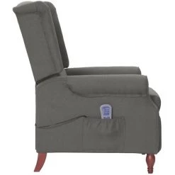 YOUTHUP Fauteuil De Massage Inclinable Gris Clair Tissu - Gris 9 YOUTHUP Fauteuil De Massage Inclinable Gris Clair Tissu - Gris -Pas Cher Fauteuil Magasin 60367265 3