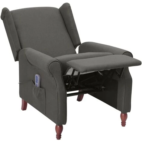 YOUTHUP Fauteuil De Massage Inclinable Gris Clair Tissu - Gris 7 YOUTHUP Fauteuil De Massage Inclinable Gris Clair Tissu - Gris â Image 5